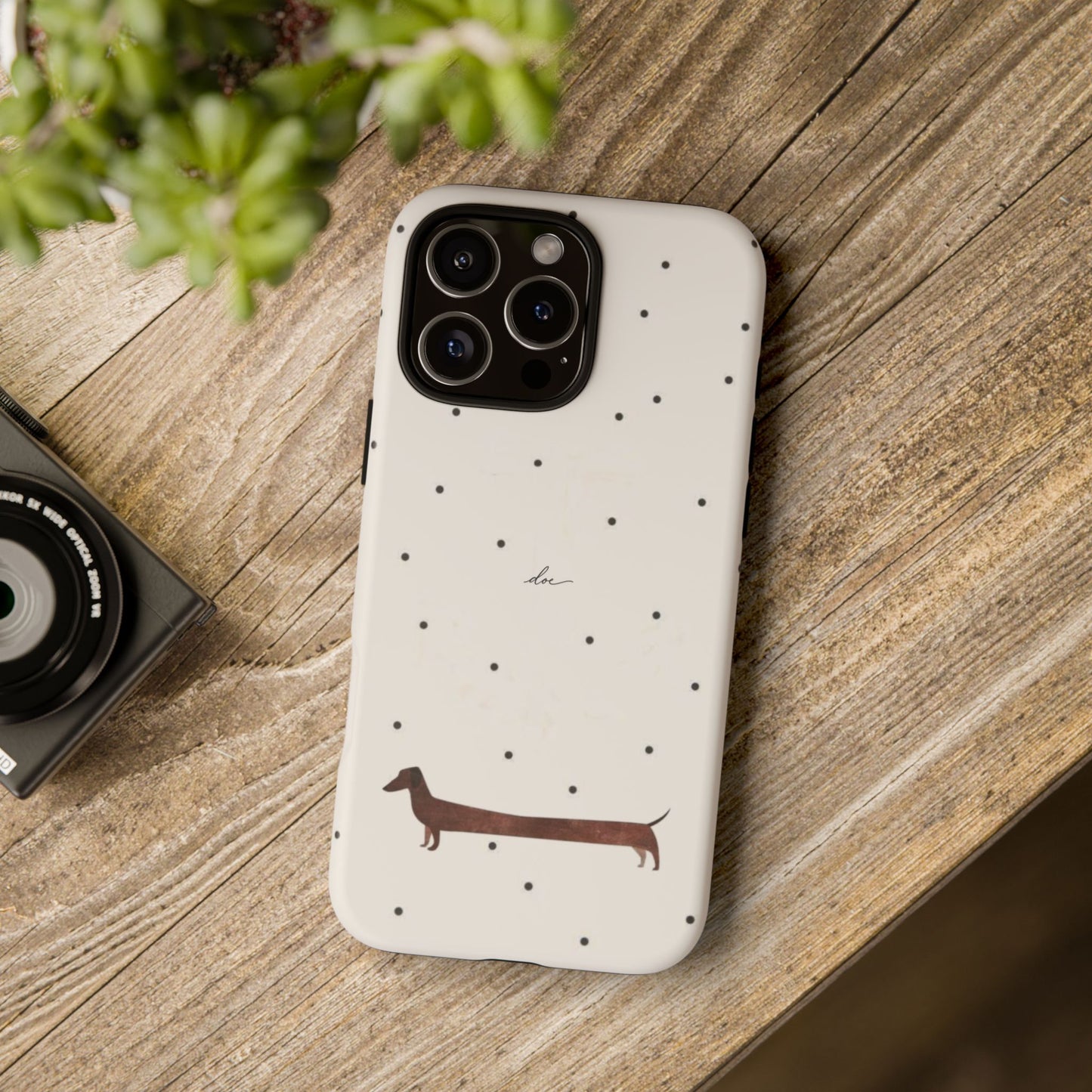 Polka Dachshund iPhone Case