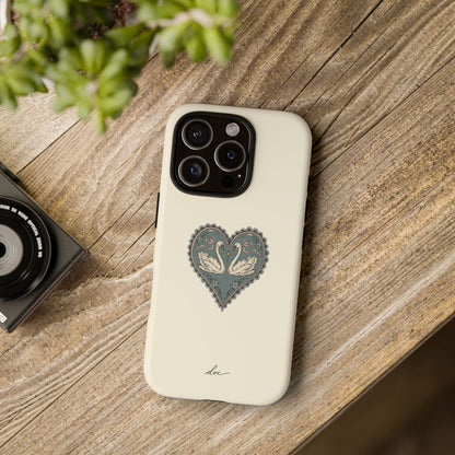 Swan Hearts iPhone Case
