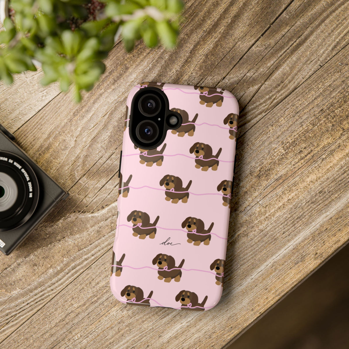 Pink Dachshunds iPhone Case