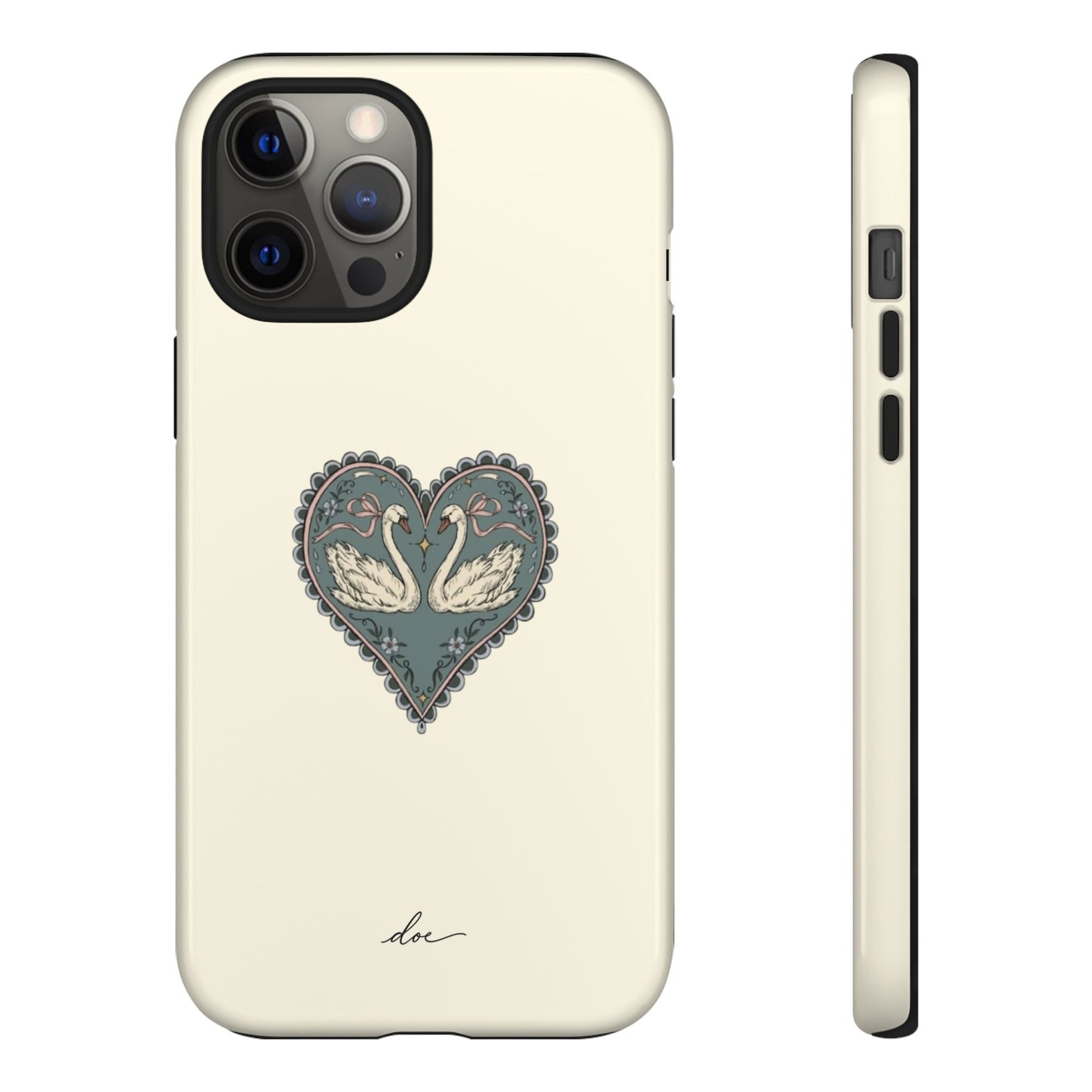 Swan Hearts iPhone Case