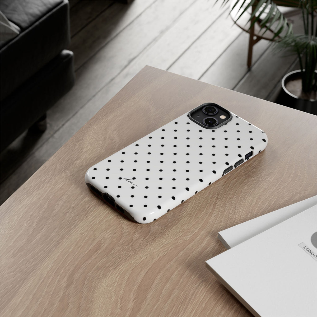 White Polka Dot iPhone Case