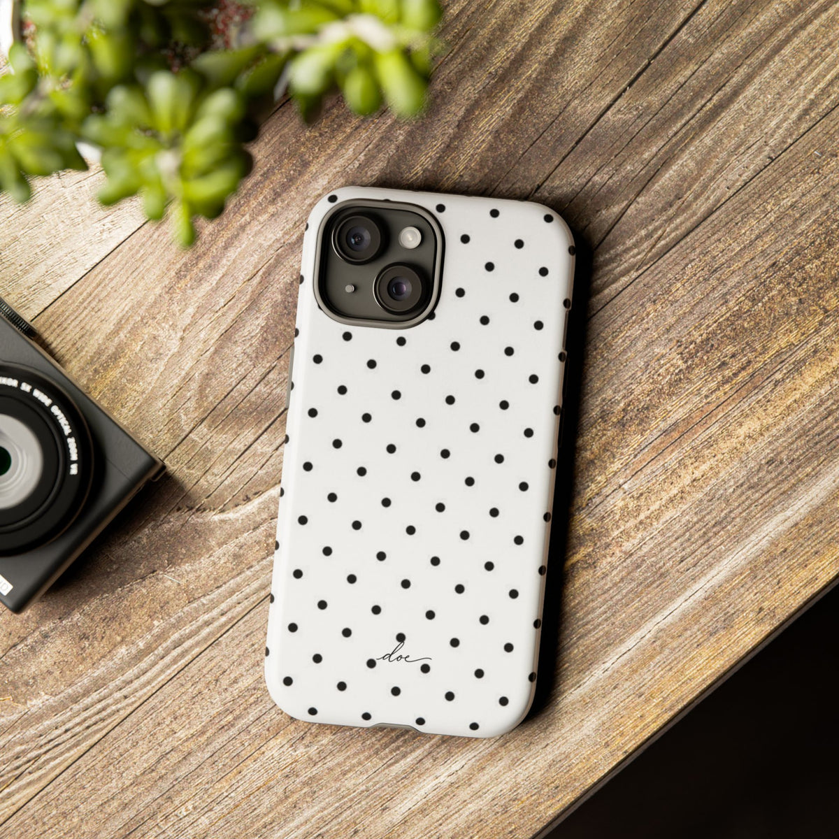 White Polka Dot iPhone Case