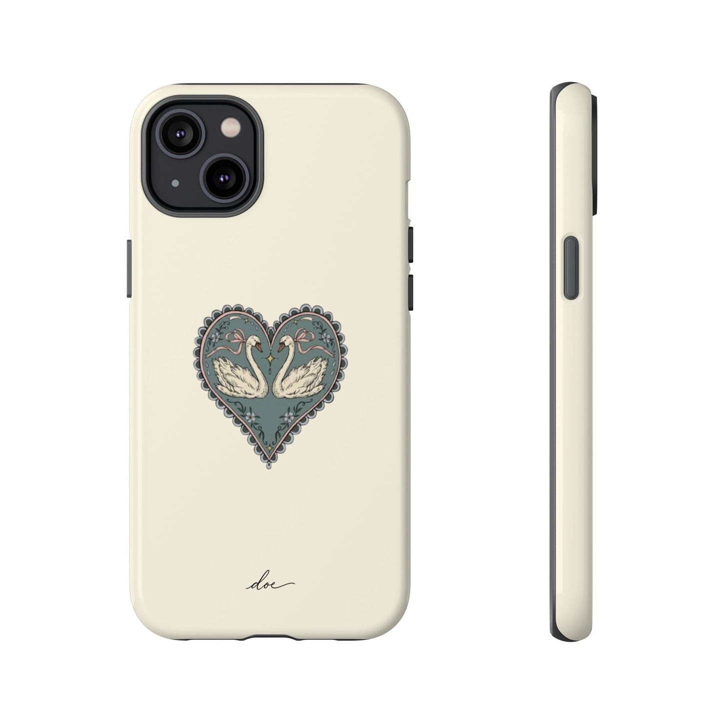 Swan Hearts iPhone Case