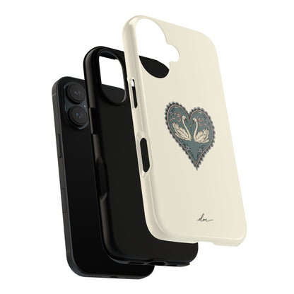 Swan Hearts iPhone Case