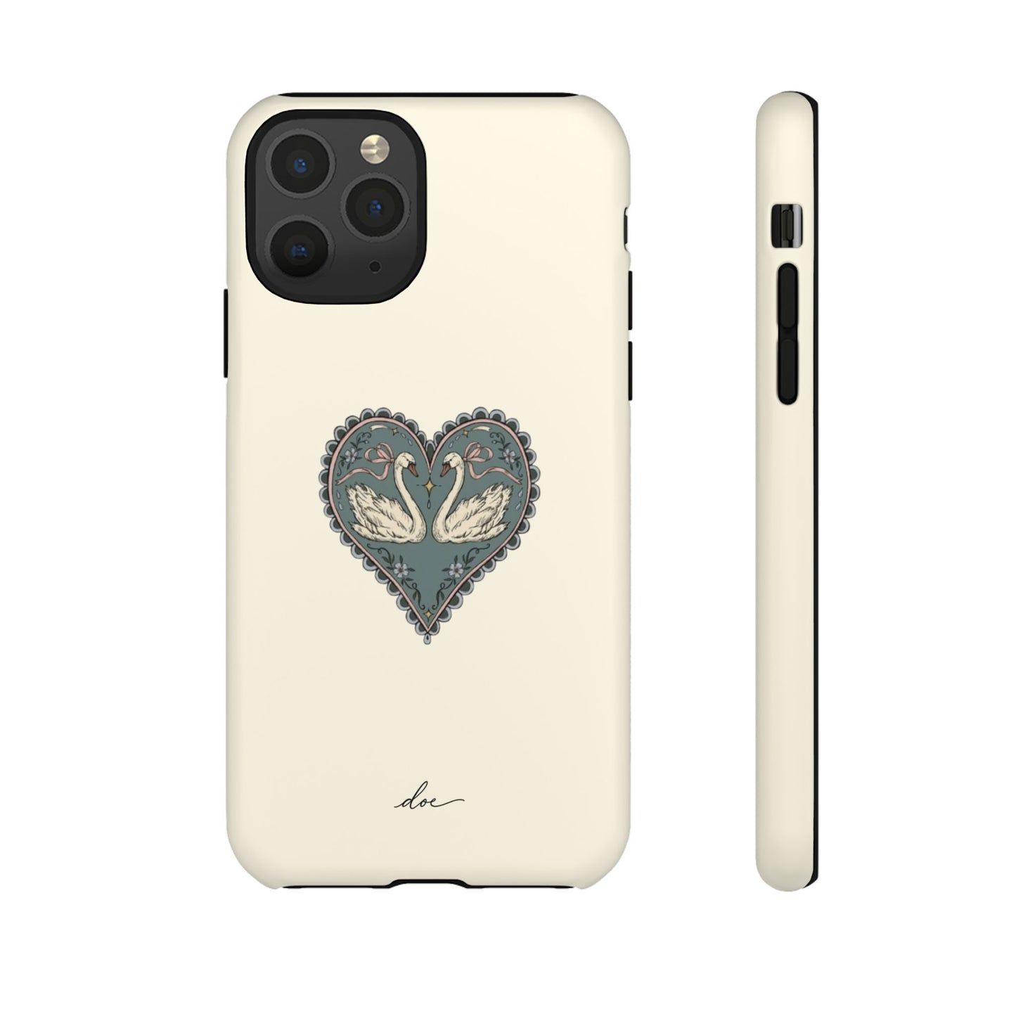 Swan Hearts iPhone Case