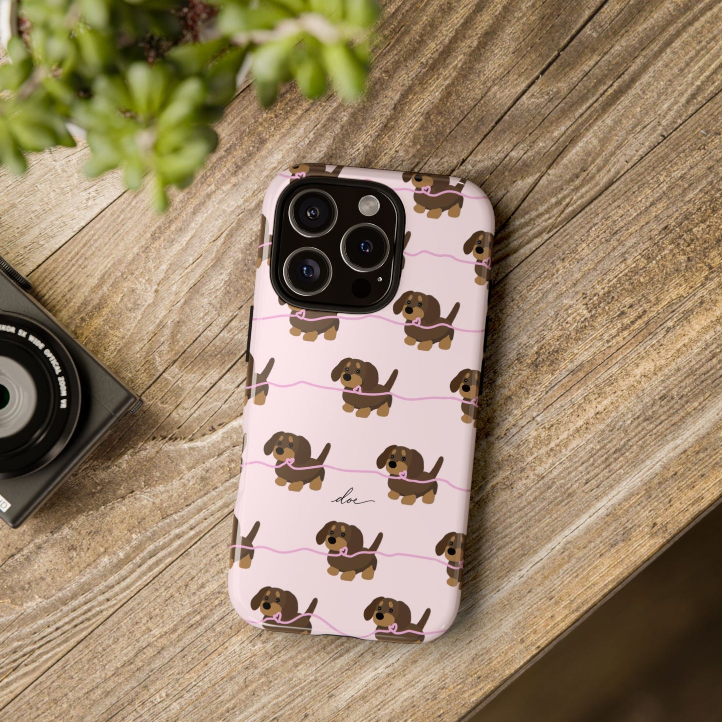 Pink Dachshunds iPhone Case