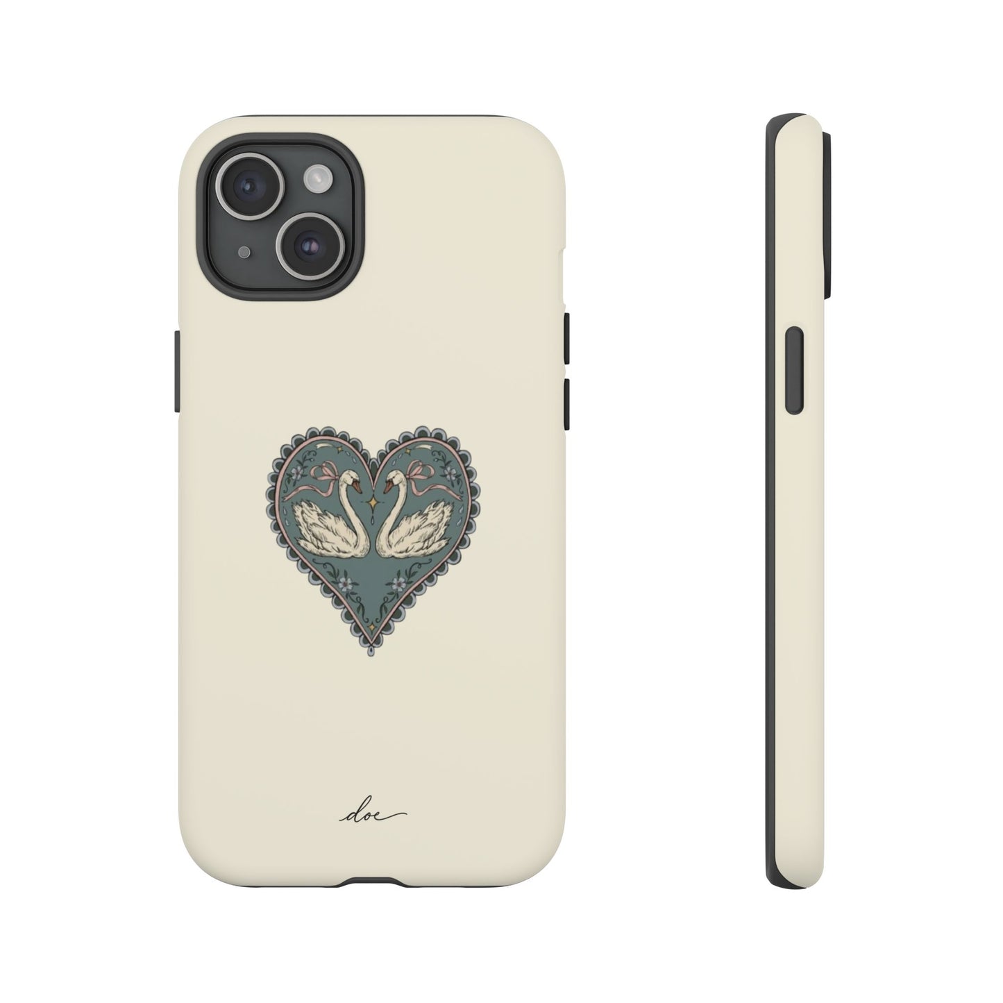 Swan Hearts iPhone Case