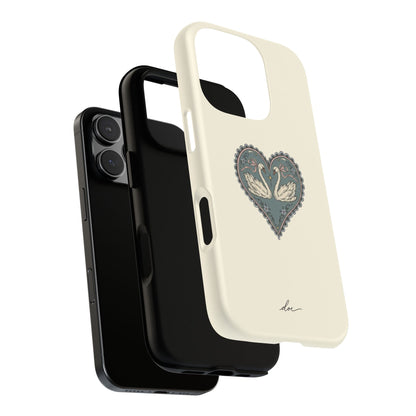 Swan Hearts iPhone Case