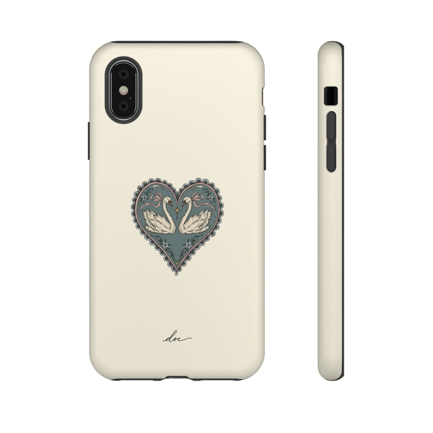 Swan Hearts iPhone Case