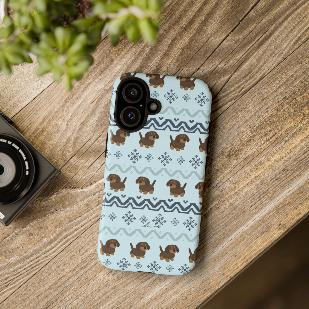 Christmas Dachshunds iPhone Case