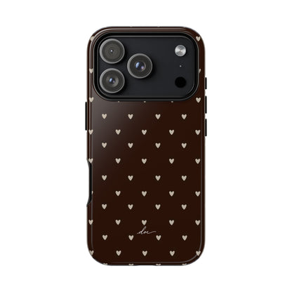 Brown Hearts iPhone Case