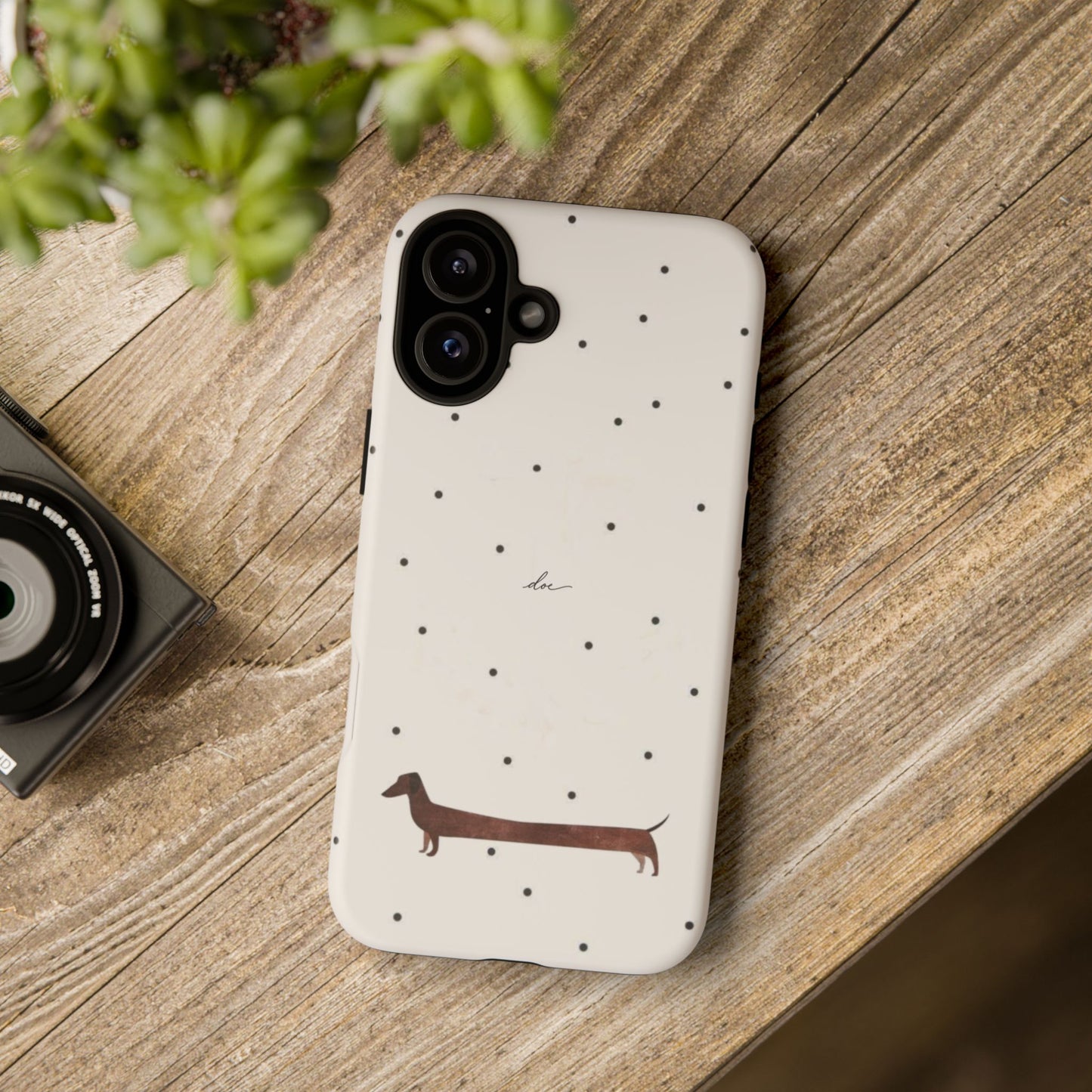 Polka Dachshund iPhone Case