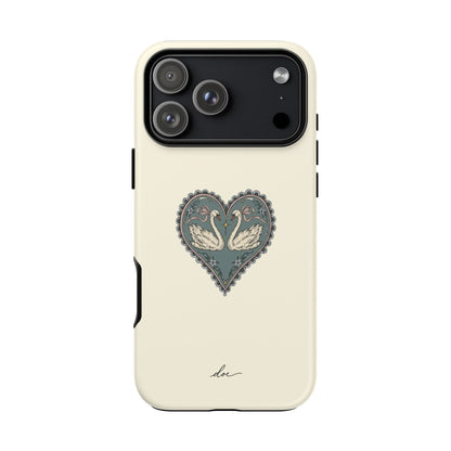 Swan Hearts iPhone Case