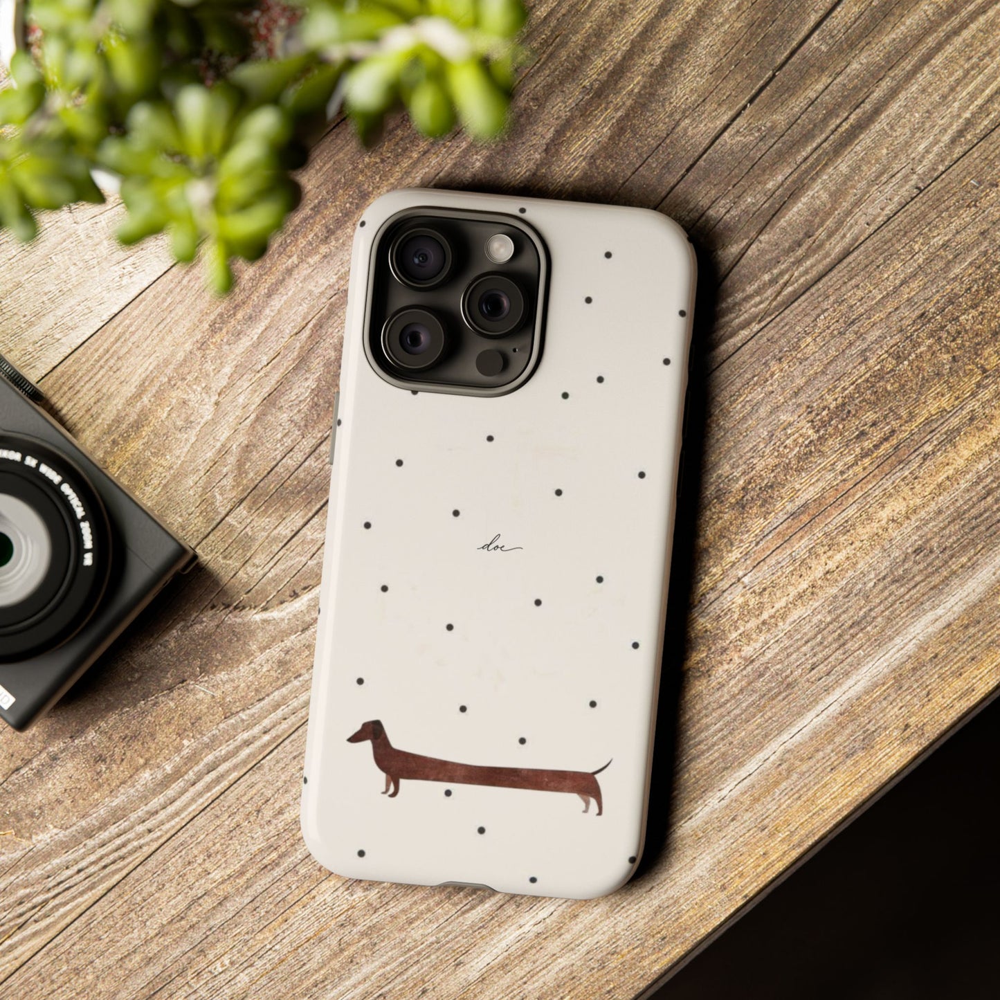 Polka Dachshund iPhone Case