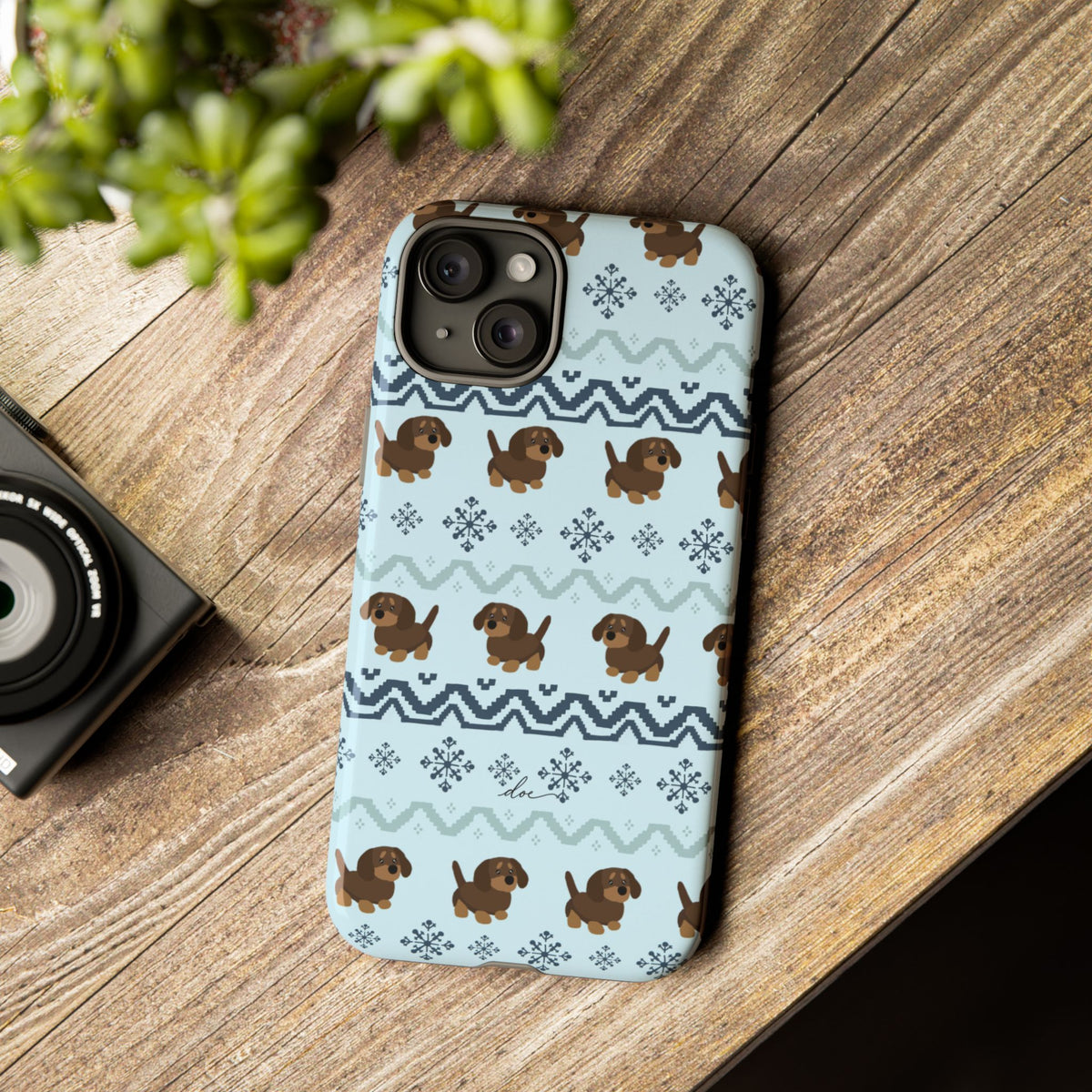 Christmas Dachshunds iPhone Case