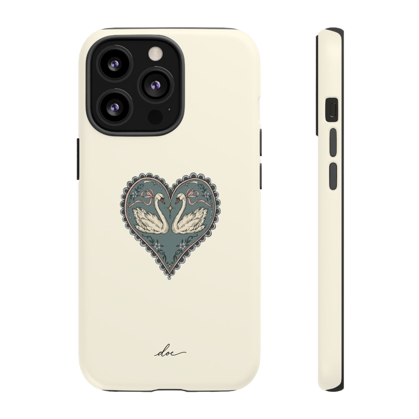 Swan Hearts iPhone Case
