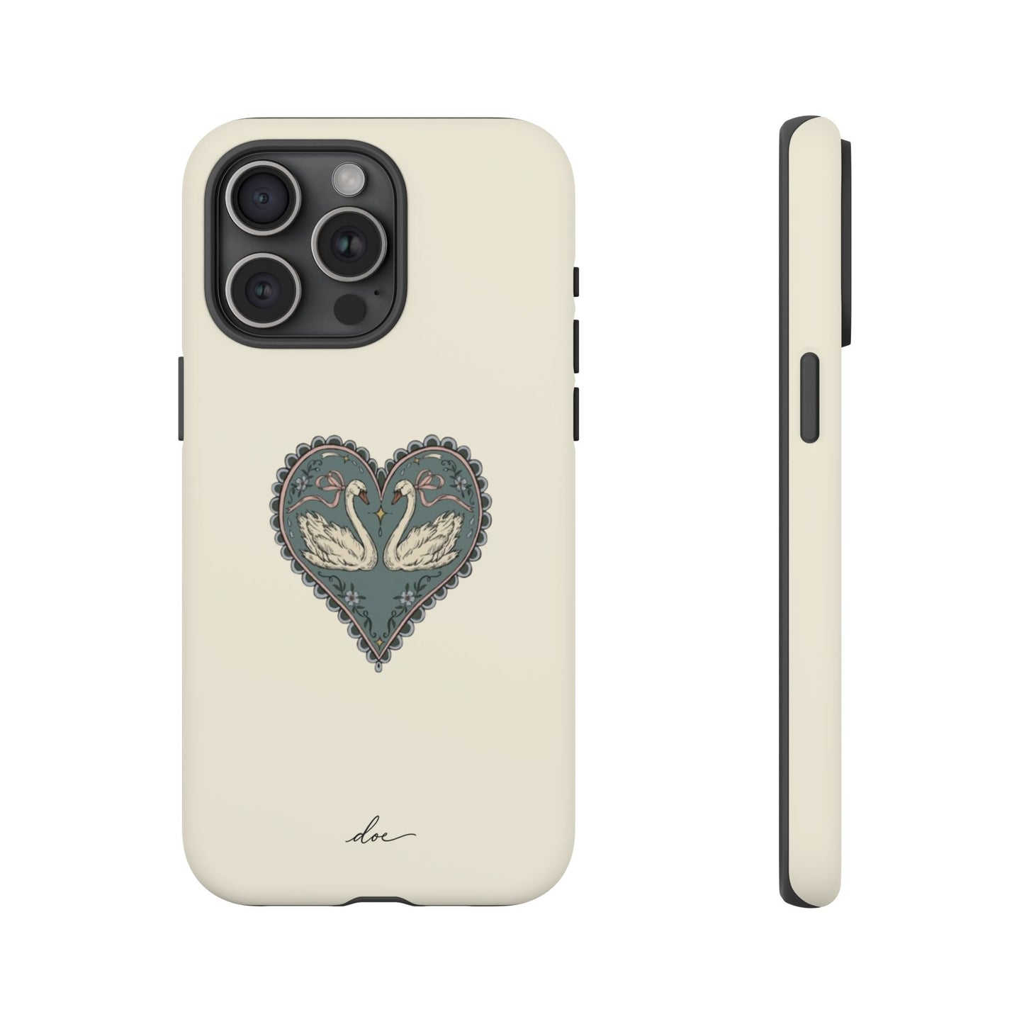Swan Hearts iPhone Case
