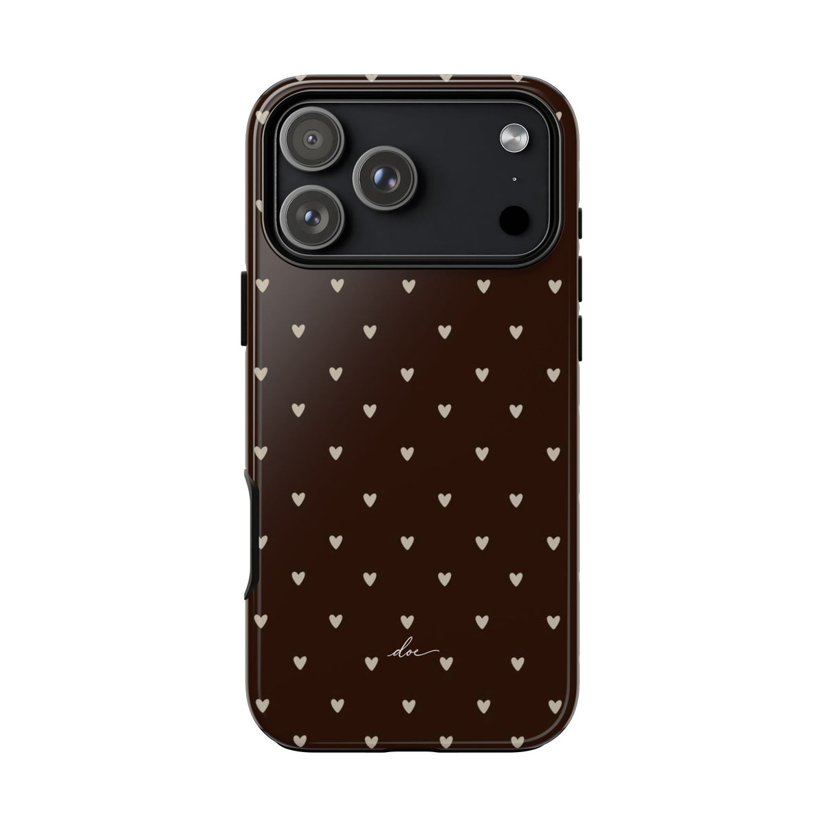 Brown Hearts iPhone Case
