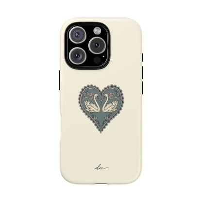 Swan Hearts iPhone Case