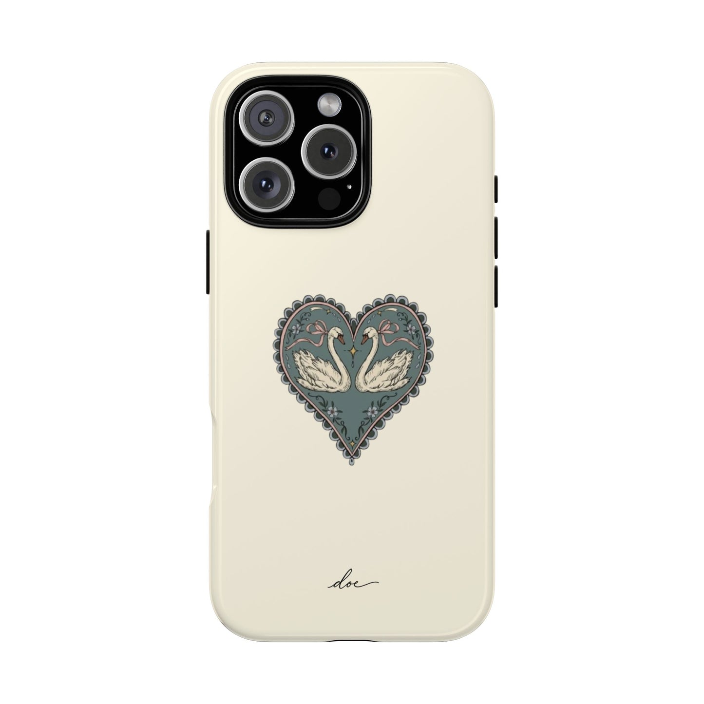 Swan Hearts iPhone Case
