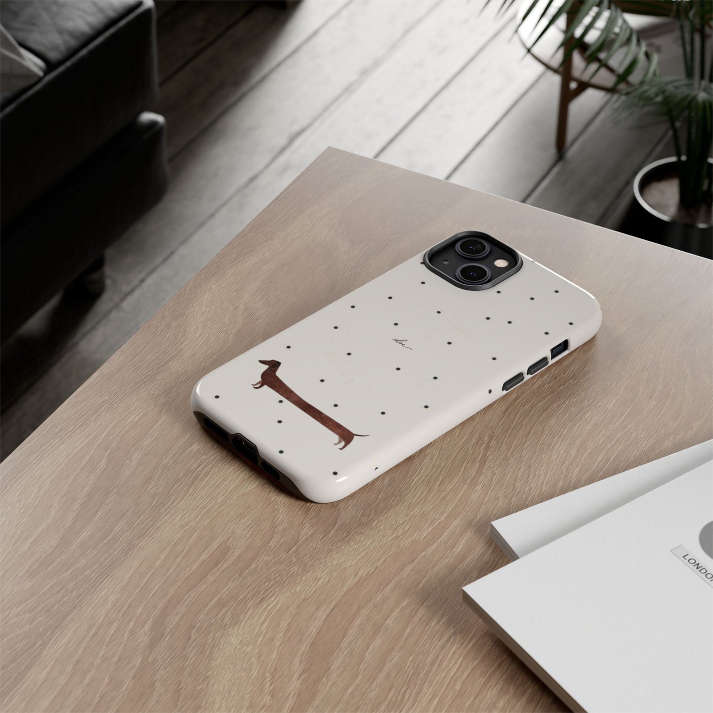 Polka Dachshund iPhone Case