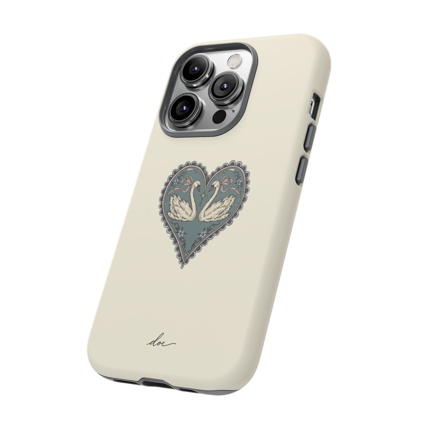 Swan Hearts iPhone Case