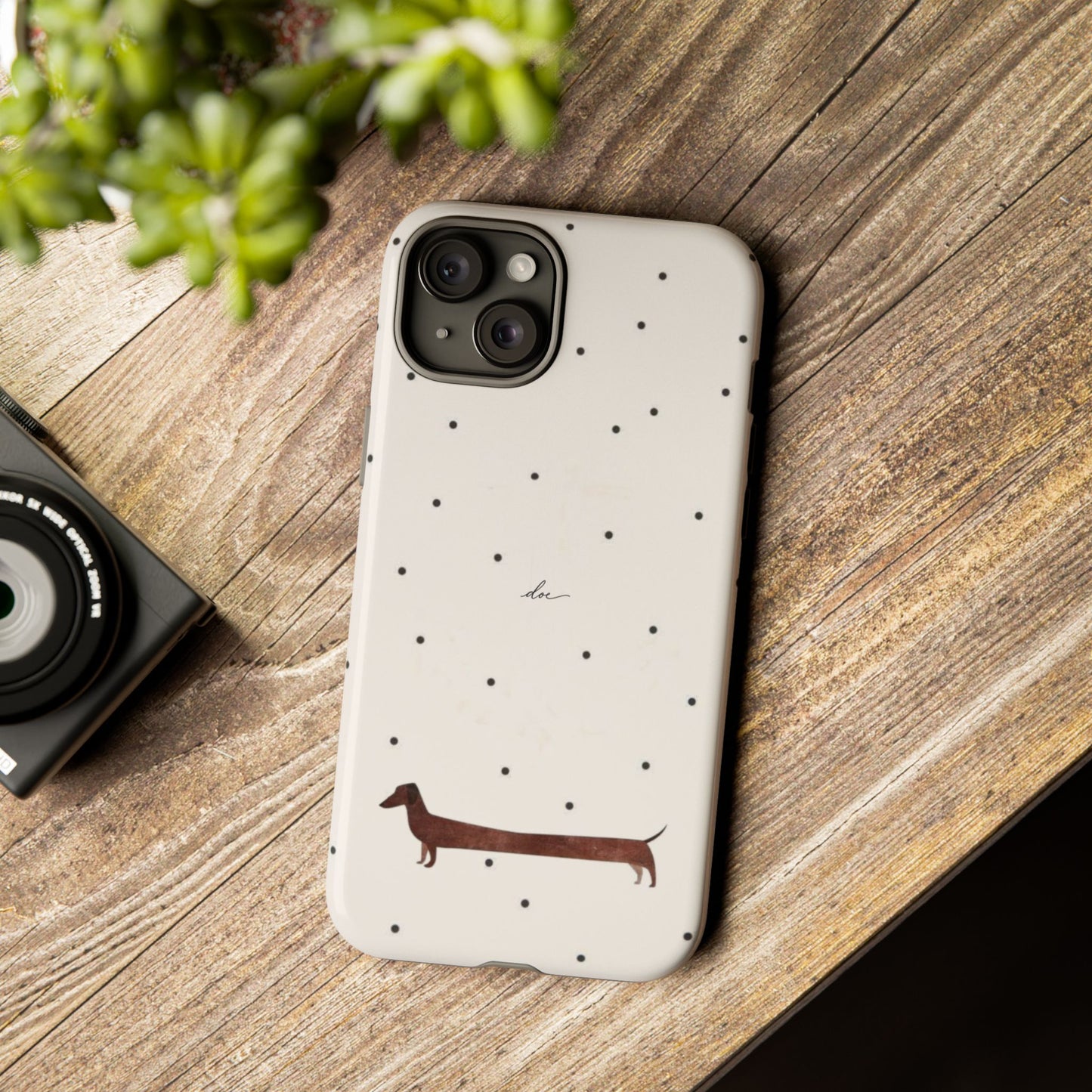 Polka Dachshund iPhone Case