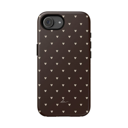 Brown Hearts iPhone Case