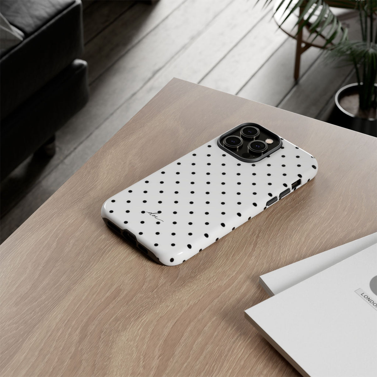 White Polka Dot iPhone Case