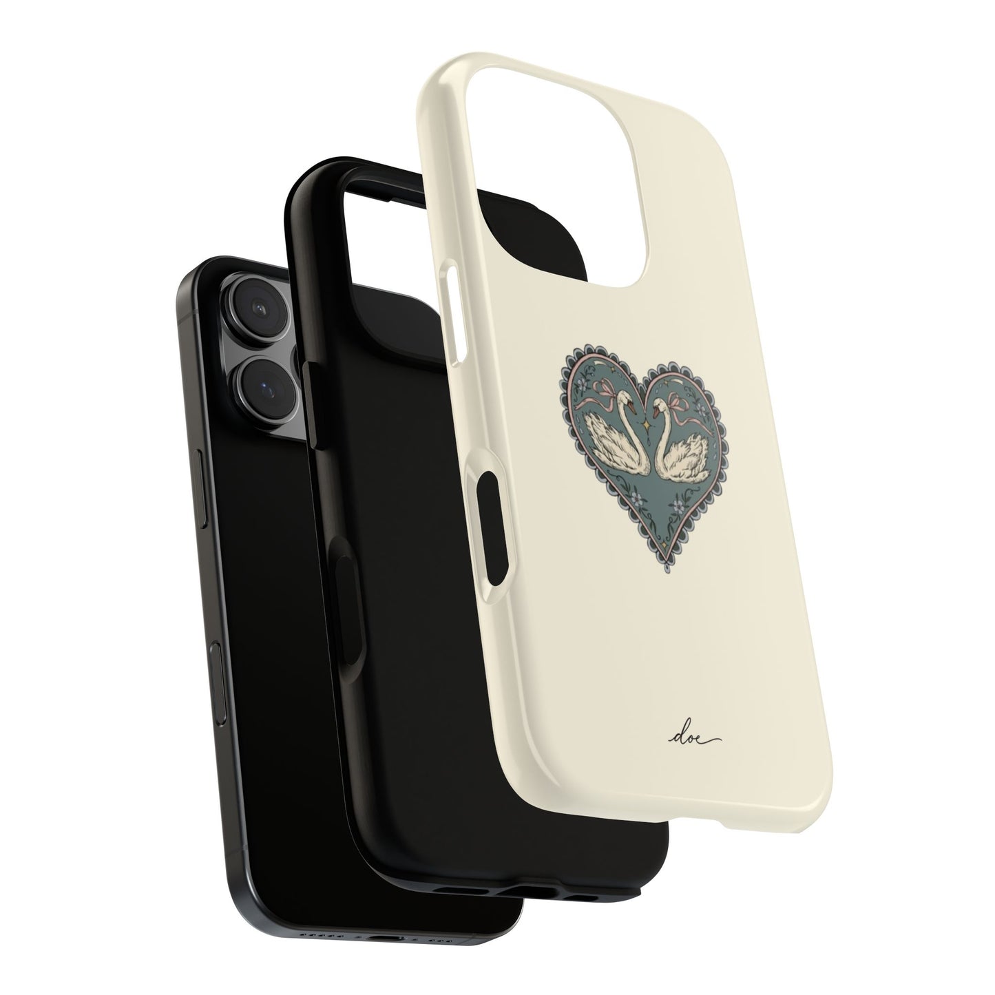 Swan Hearts iPhone Case