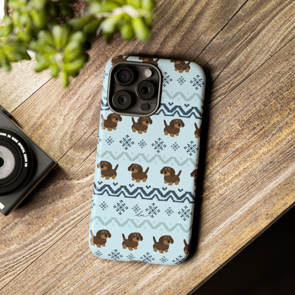 Christmas Dachshunds iPhone Case