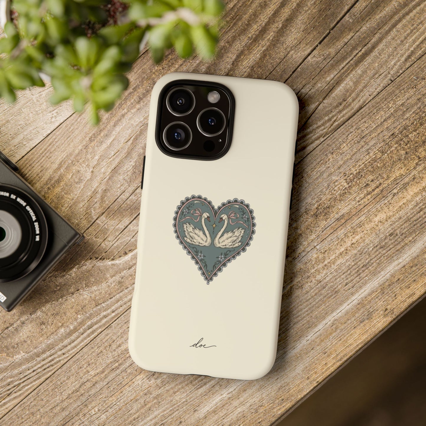 Swan Hearts iPhone Case