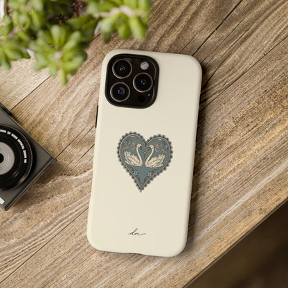 Swan Hearts iPhone Case