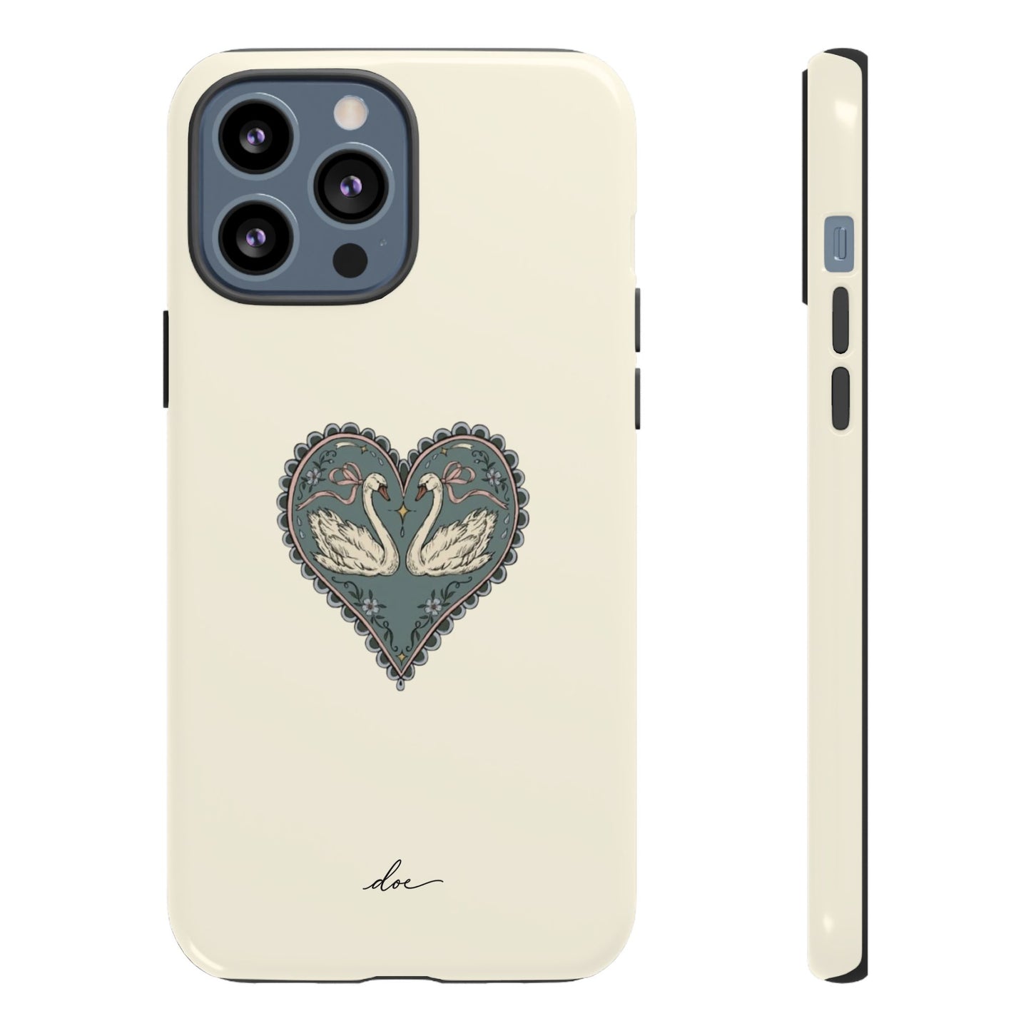 Swan Hearts iPhone Case