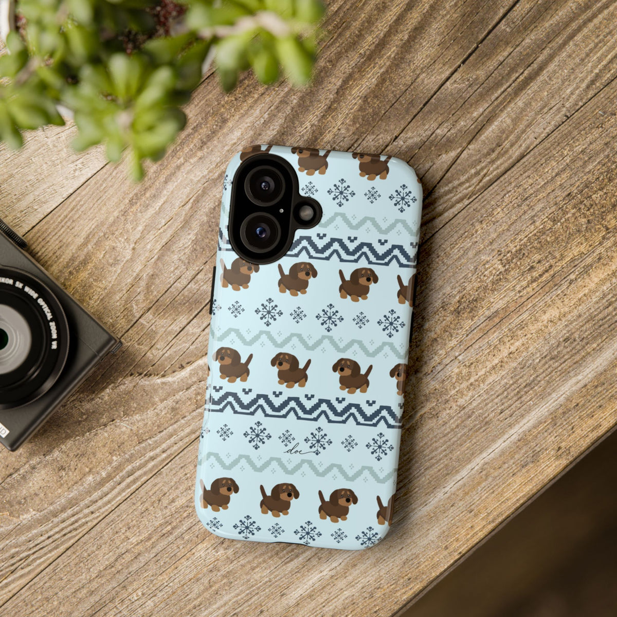 Christmas Dachshunds iPhone Case