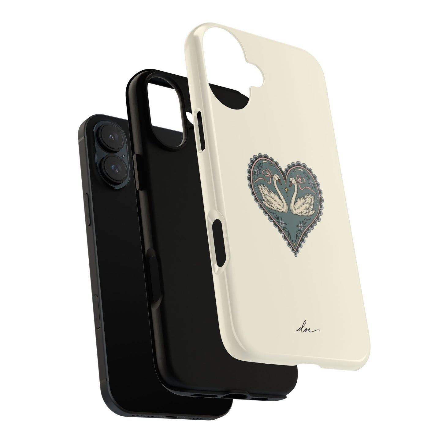 Swan Hearts iPhone Case