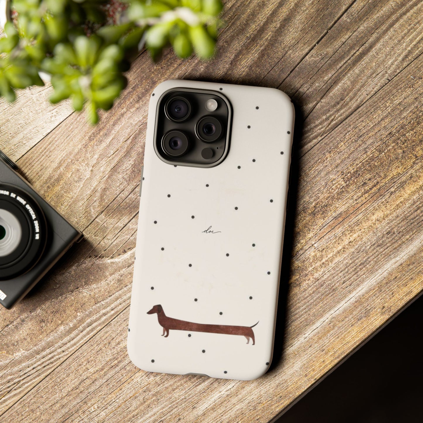 Polka Dachshund iPhone Case