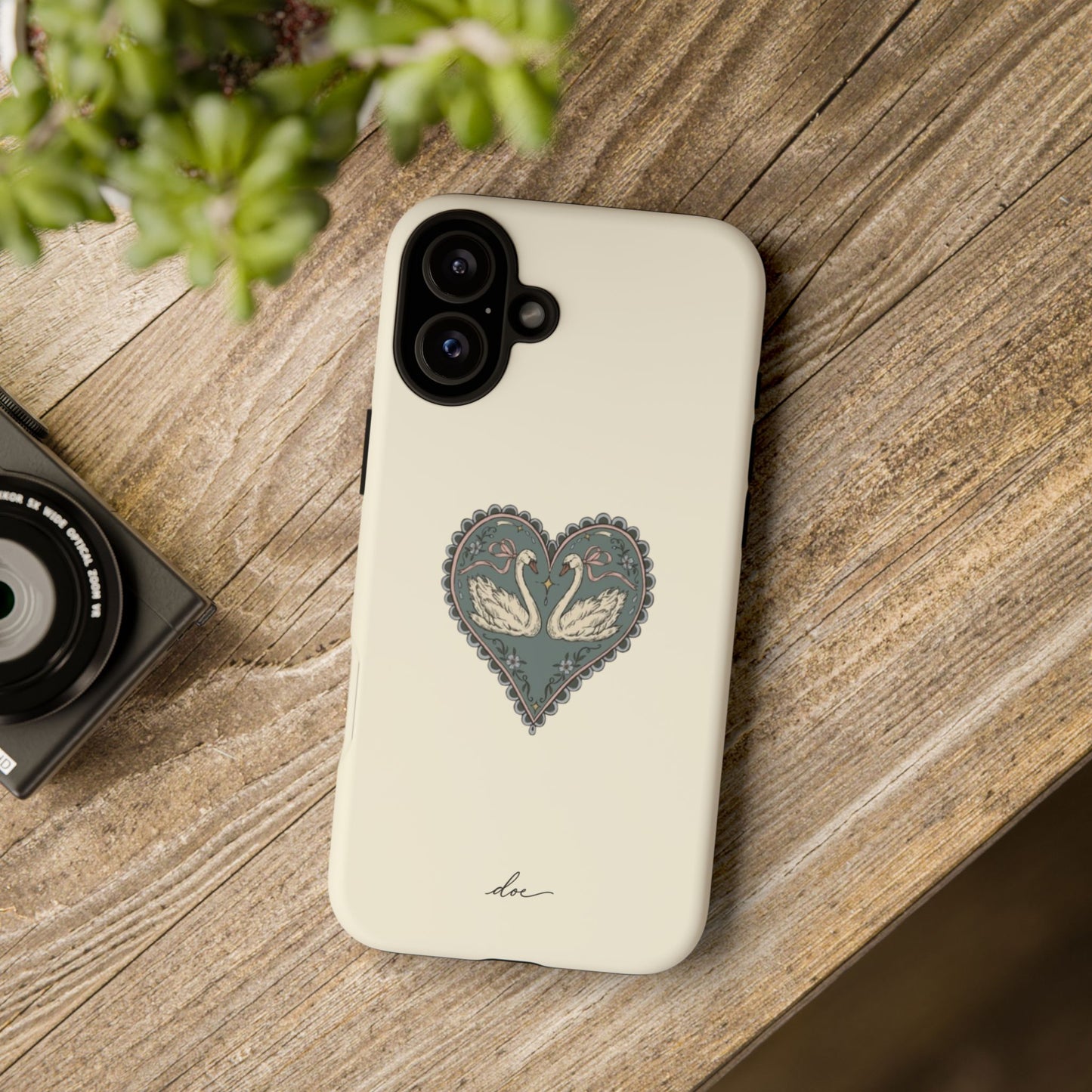 Swan Hearts iPhone Case