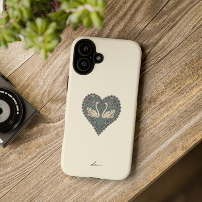 Swan Hearts iPhone Case