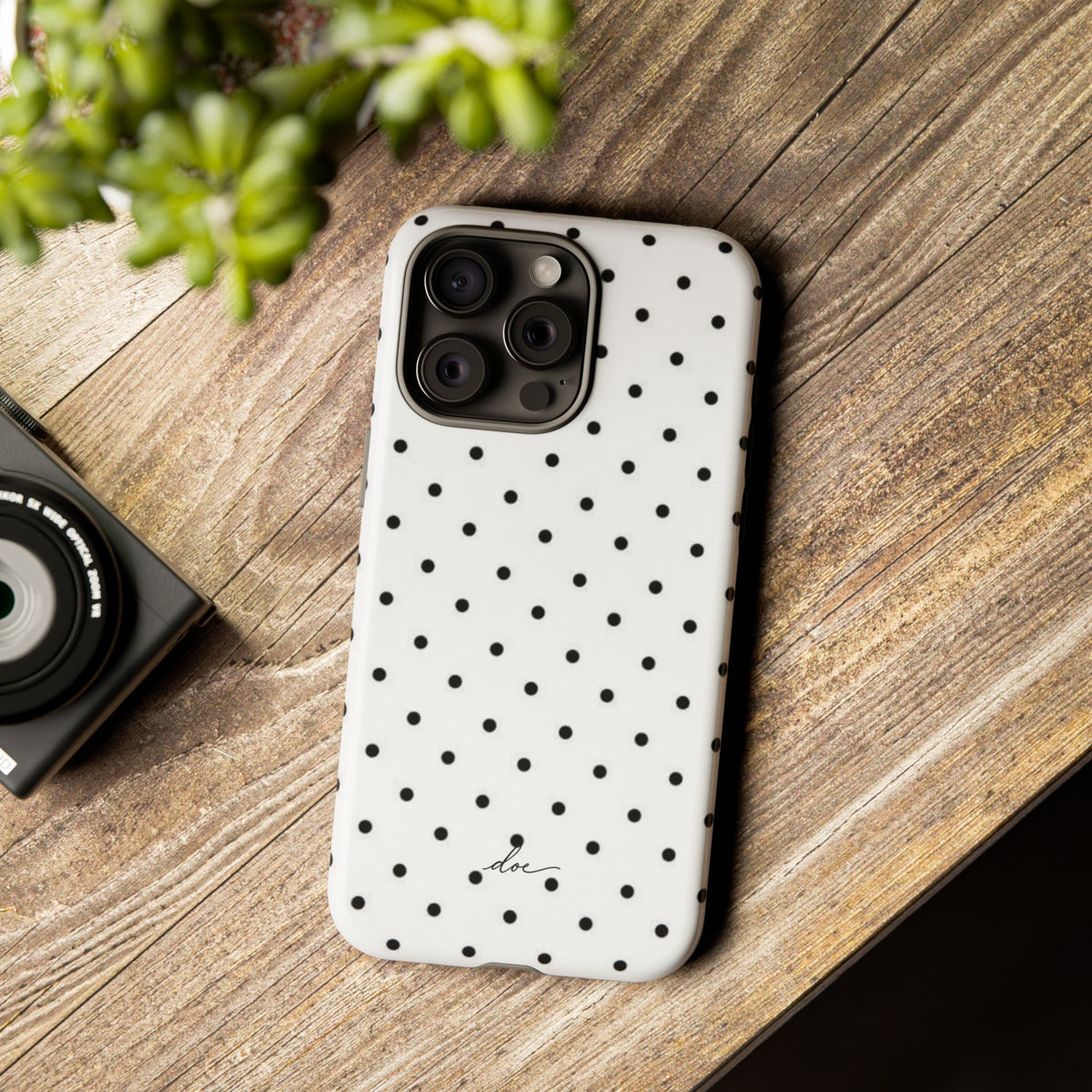 White Polka Dot iPhone Case
