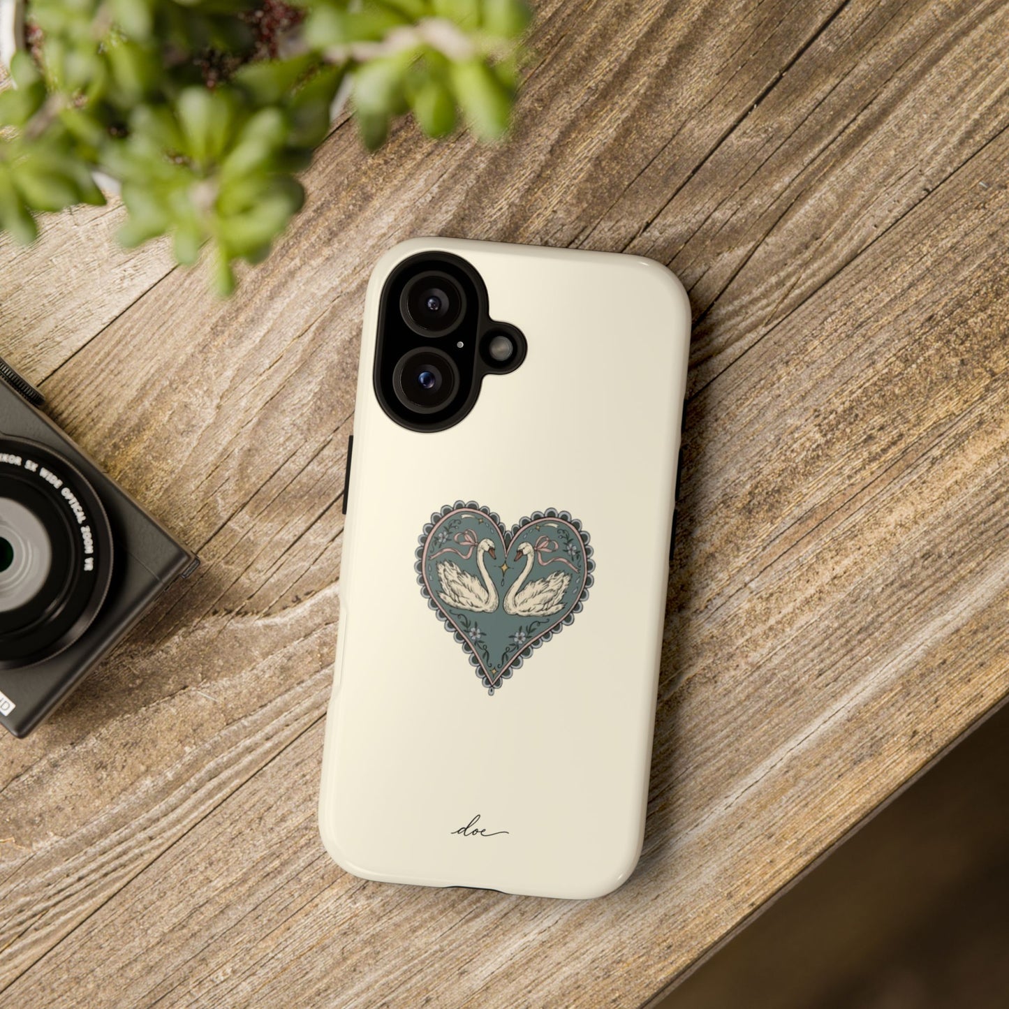 Swan Hearts iPhone Case