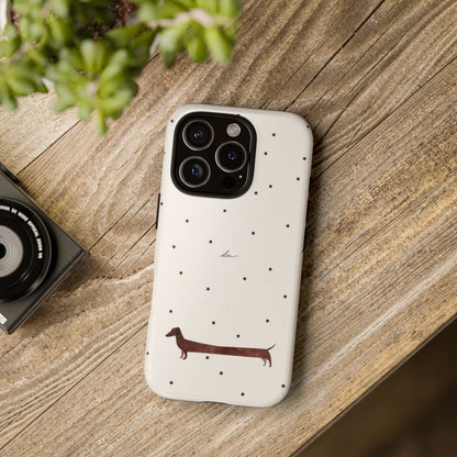 Polka Dachshund iPhone Case