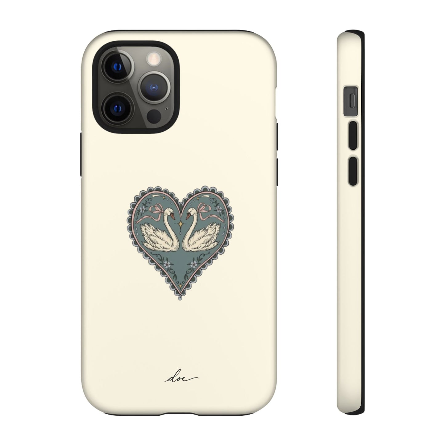 Swan Hearts iPhone Case