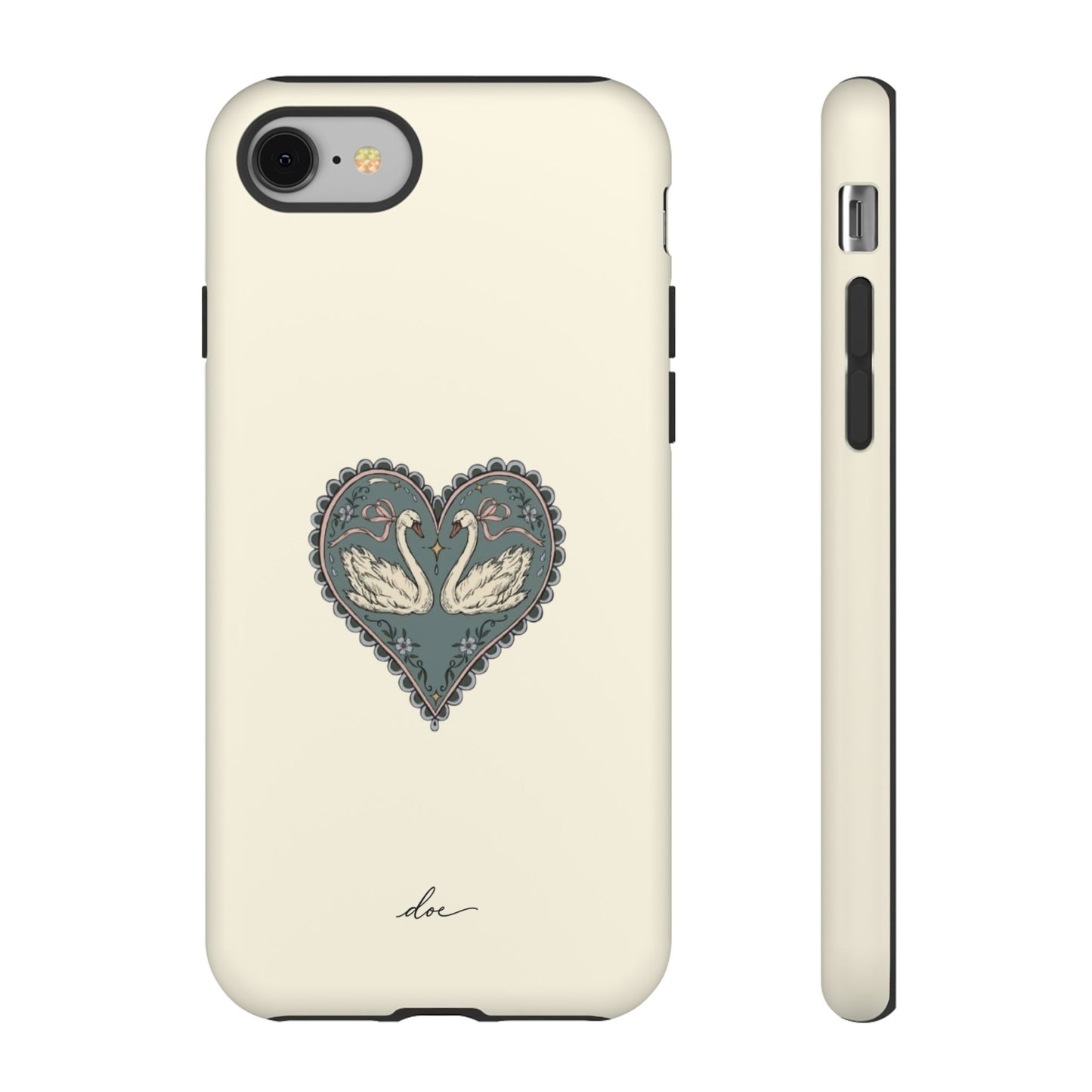 Swan Hearts iPhone Case