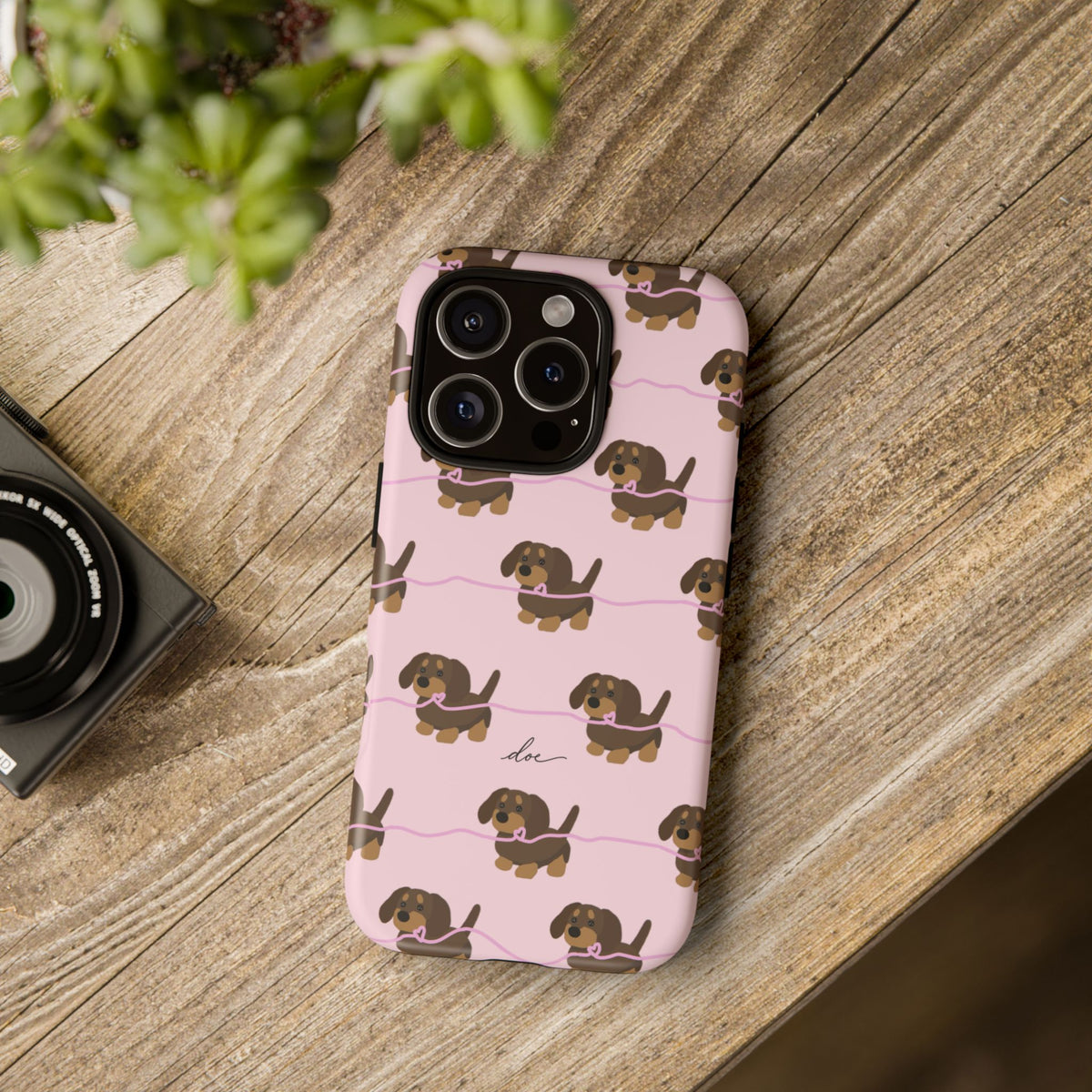 Pink Dachshunds iPhone Case