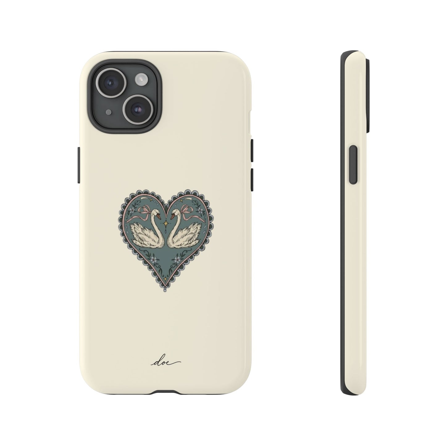 Swan Hearts iPhone Case