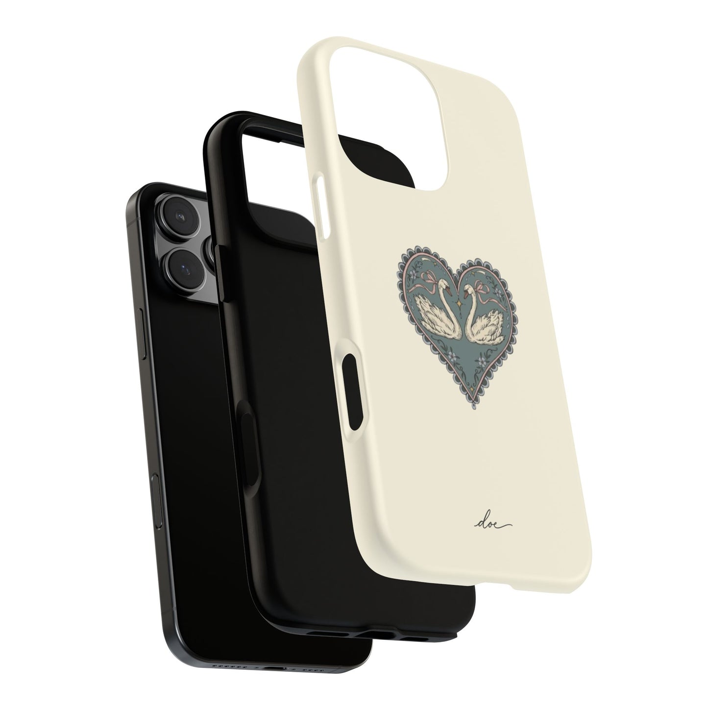 Swan Hearts iPhone Case
