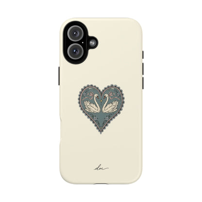 Swan Hearts iPhone Case