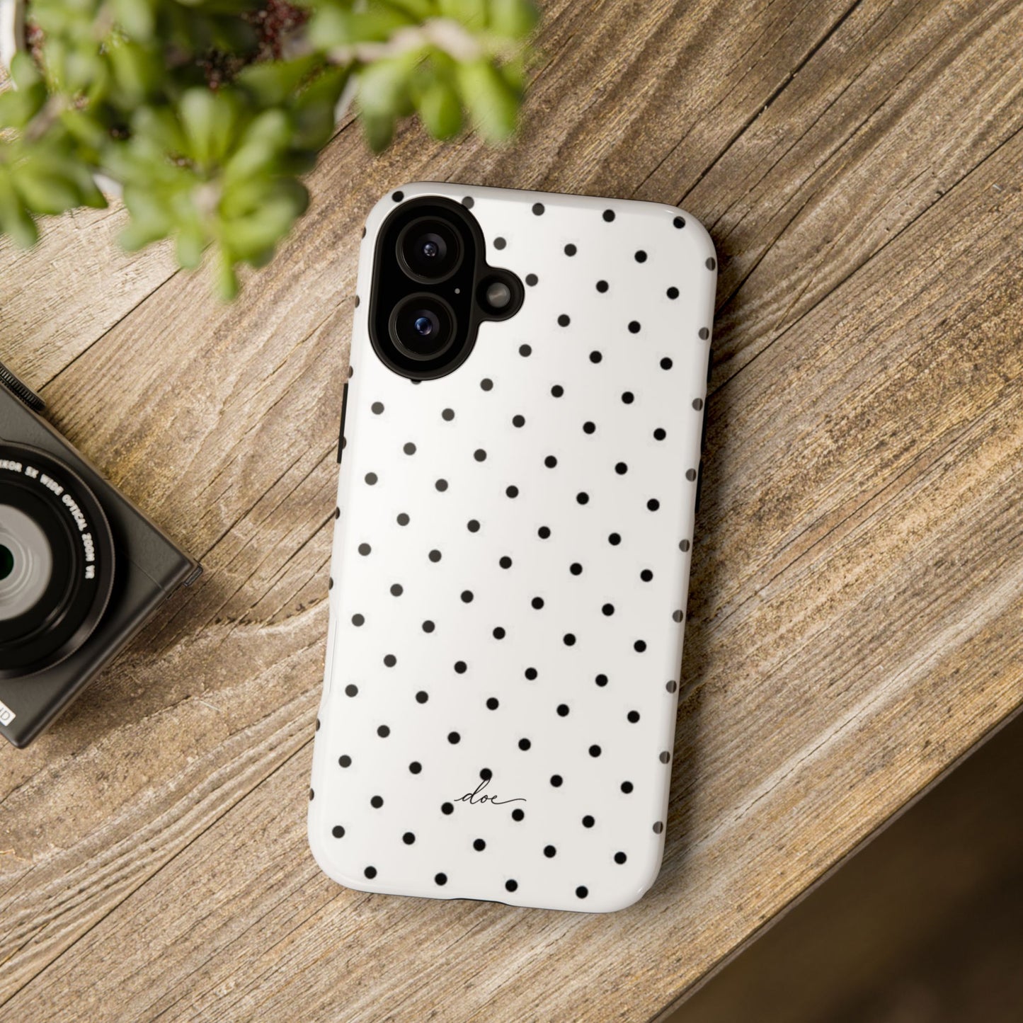 White Polka Dot iPhone Case