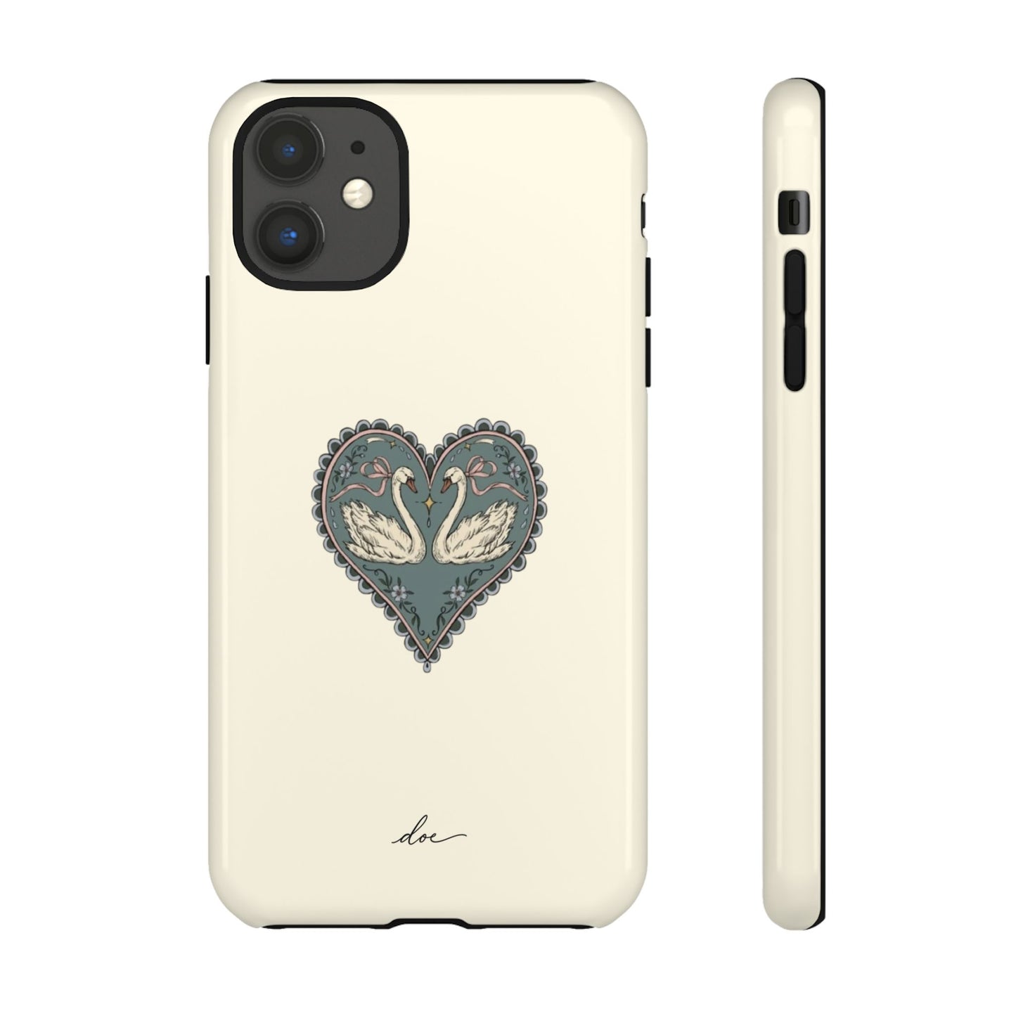 Swan Hearts iPhone Case
